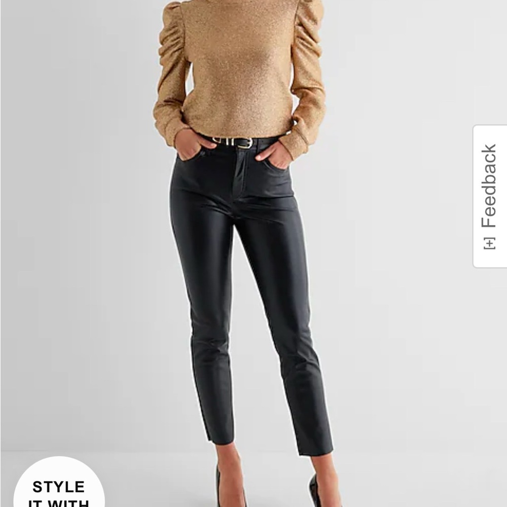 EXPRESS High Waisted Vegan Leather '90s Skinny Pant